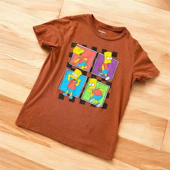 The Simpsons Graphic Orange Rust Tan Tee Shirt Medium - Picture 1 of 6